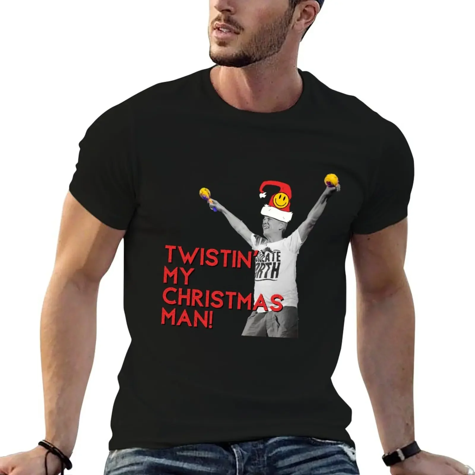 Twisting / Twistin My Christmas Man - Bez / Happy Mondays Christmas Design T-Shirt rapper graphic tees new edition mens t shirt