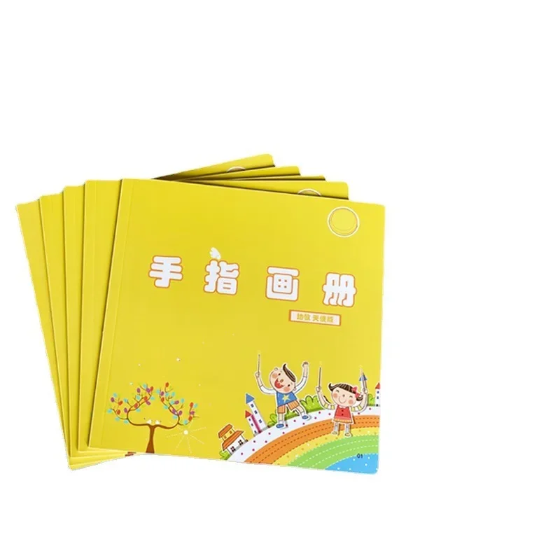 อัลบั้มลายนิ้วมือหนังสือคู่มือโรงเรียนอนุบาลคู่มือลายนิ้วมือสมุดสอนการวาดภาพภาษาอังกฤษ