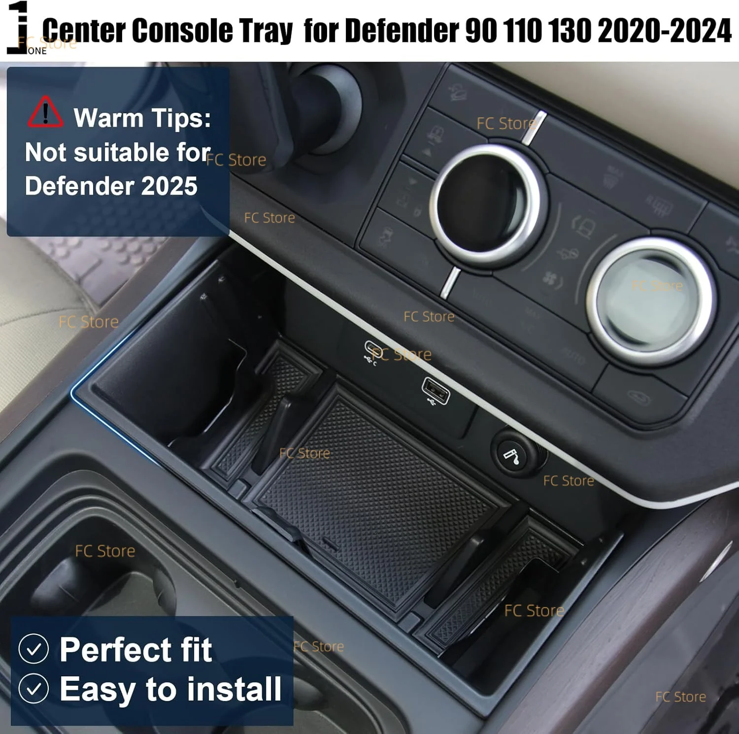 For Defender 130 110 90 Center Console Organizer for 2020-2024 Land Rover Defender Middle Console Storage Box Accessory