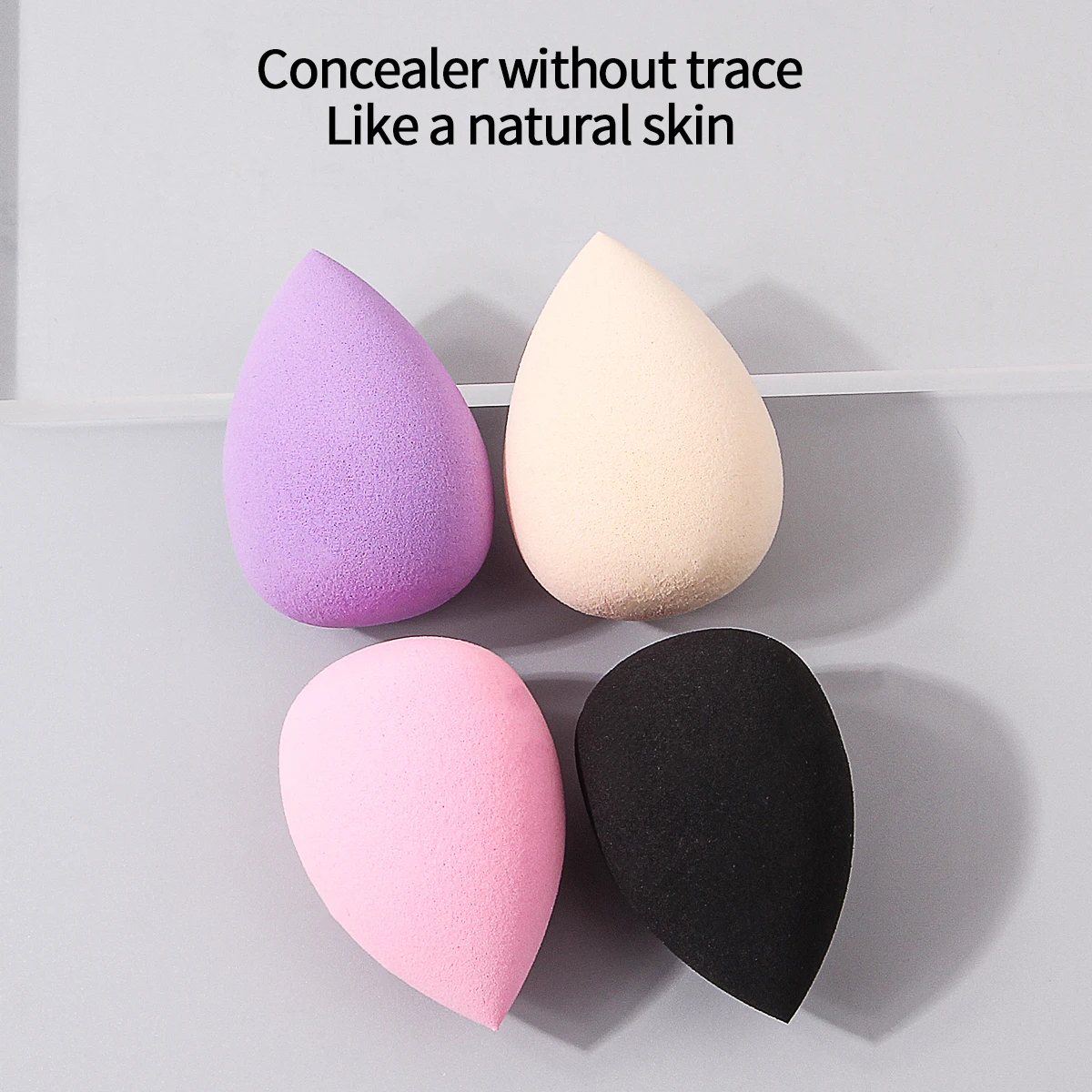 Zestaw 4 gąbeczek do makijażu o wysokiej elastyczności, narzędzie dla początkujących do makijażu twarzy zapewniające gładkie i bezproblemowe nakładanie makijażu.