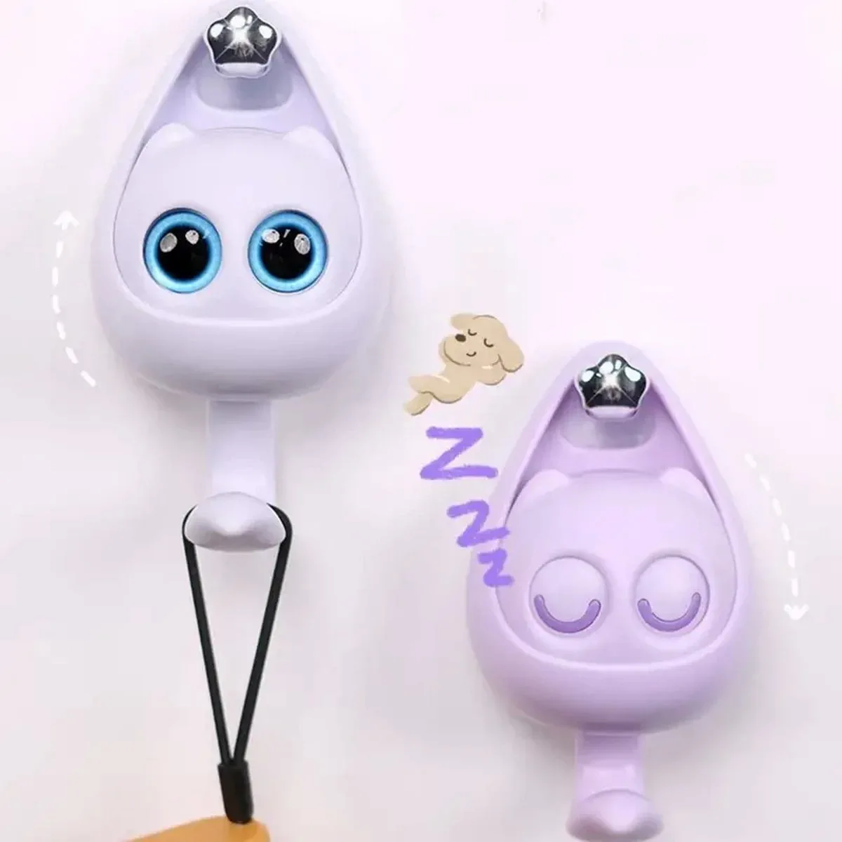 Creative Cartoon Blink Cat Hook Non-Perforated Magnetic Bathroom Storage Bag Clothes Hook Fun And Functional Kitchen Organizer view 5