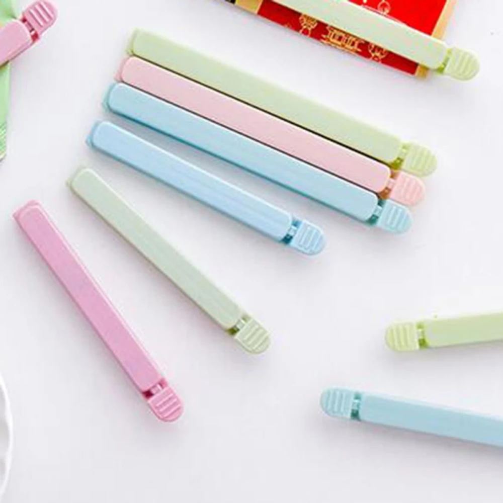 10PCS Bag Clips Food Snack Sealing Clip12/15.5cm Portable Kitchen Storage Accessories Tool Elastic Buckle Package Bag Clamp