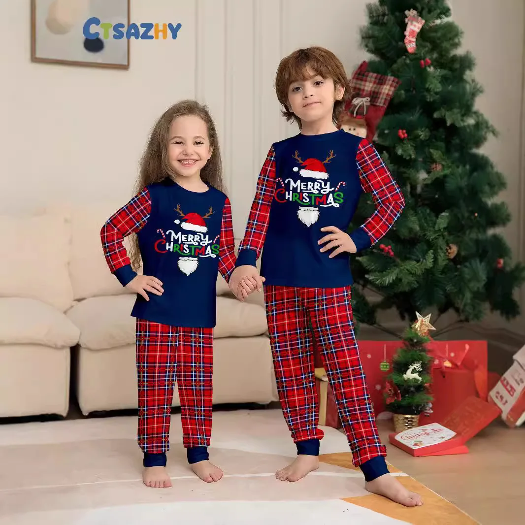

New Year's clothing, 2025 New Christmas parent-child sets, home wear and pajamas family two-piece sets, Cristmas Family Pijama