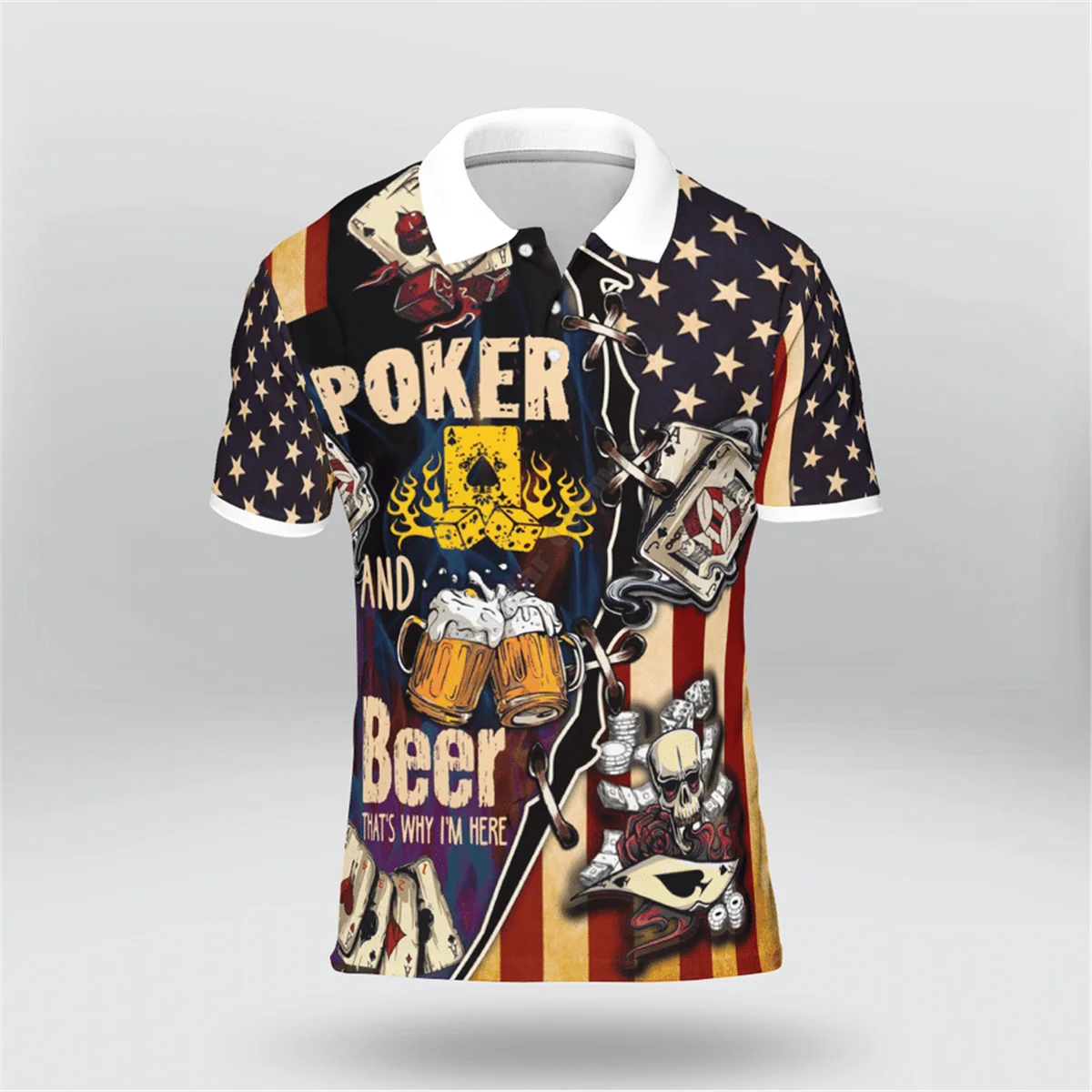 Summer shirts women for men Poker And Beer That Why I’m Here Polo Shirt 3D printed Short sleeve t shirts