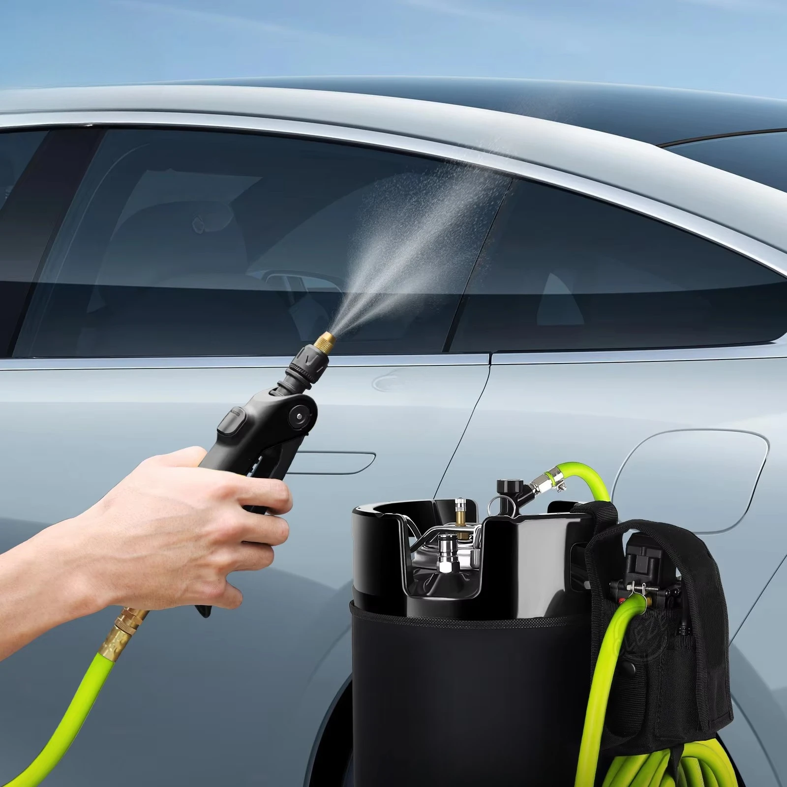 CLEZE 9.5L Electric Sprayer Tank with Airless 70 PSI Pump & Rotatable Base for PPF Film Window Tinting Car Care