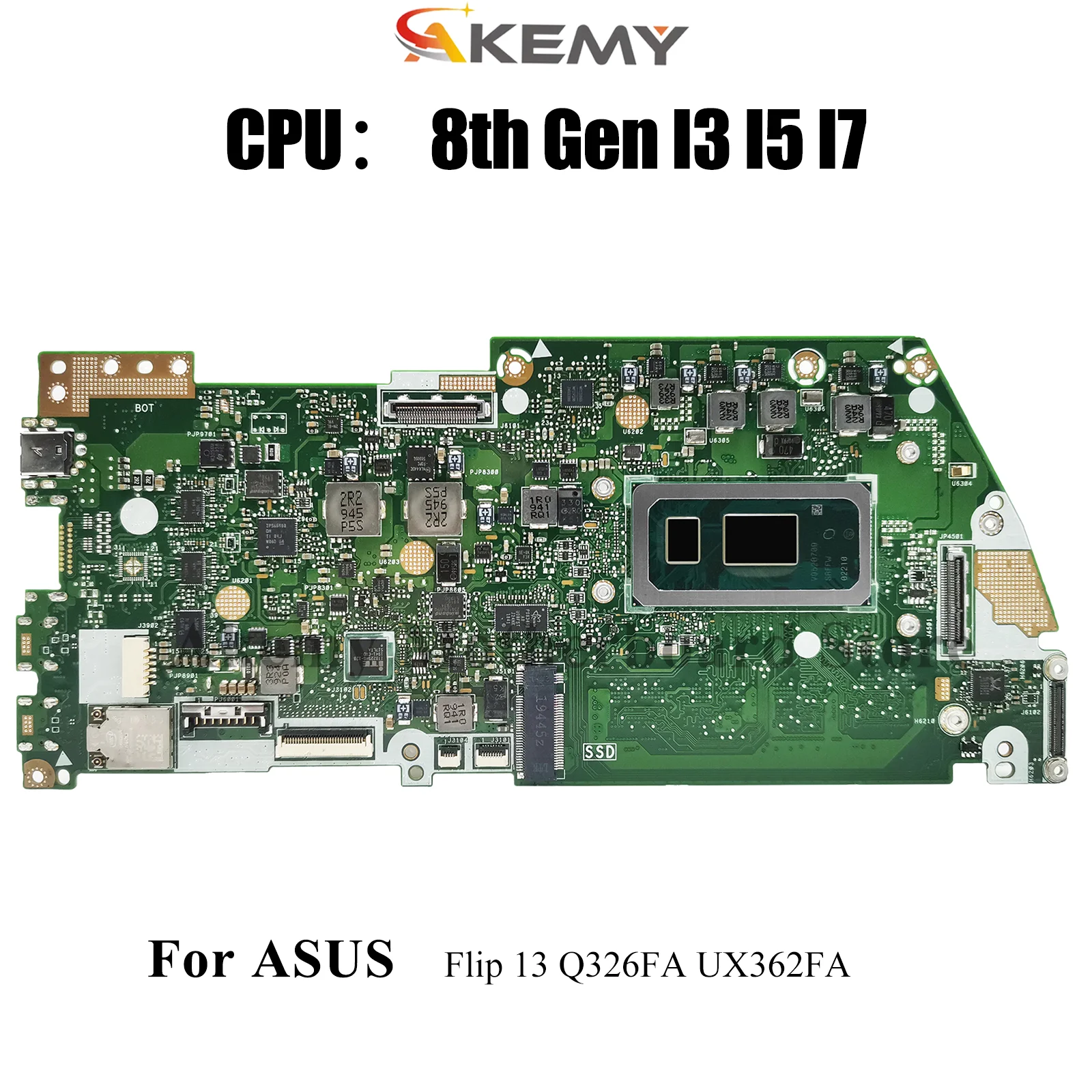 UX362FA Laptop Motherboard For ASUS ZenBook Q326FA Flip UX362F 13 UX362FA Notebook Mainboard With I3 I5 I7 CPU 100% tests OK stk