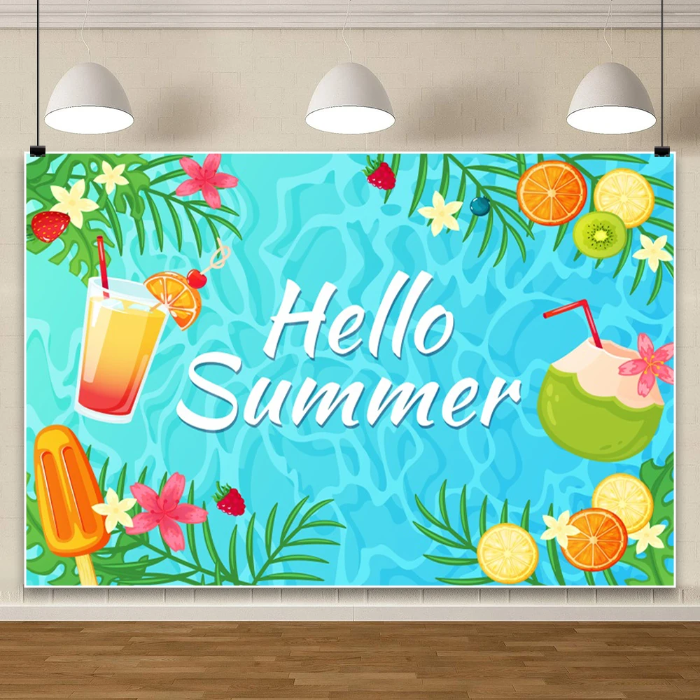 خلفية تصوير لحفلات حمام السباحة الصيفية على شاطئ البحر، خلفية عيد ميلاد سعيد، لافتة تزيين منطقة التصوير، دعائم استوديو الصور