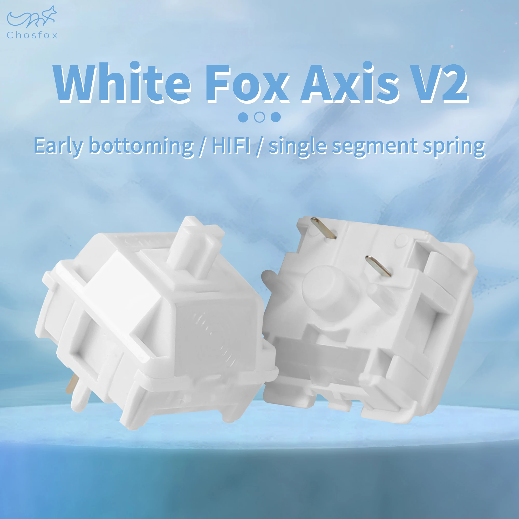 CHOSFOX White FoxV2 Linear Lubed Switch Mechanical Keyboard Linear HIFI Sound Switch 5Pin Pre Lubed Hot Swap POM Gaming Keyboard
