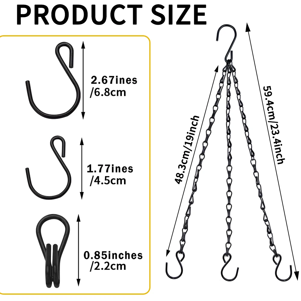 Heavy Duty Hanging Basket Chain Flower Pot Hangers Replacement Chains For Bird Feeders Hanging Basket Chain Hang Hooks Garden