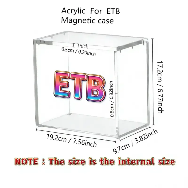 8MM+5MM Thick Sturdy Clear Acrylic Display Case,Magnetic Closure,Scratchproof&UV-Resistant,Stackable Dustproof Cover For ETB Booster Box,Rare TCG Cards Collectibles Display Storage Organizer,360 Degree View Showcase Holder For Card Collectors - view 8