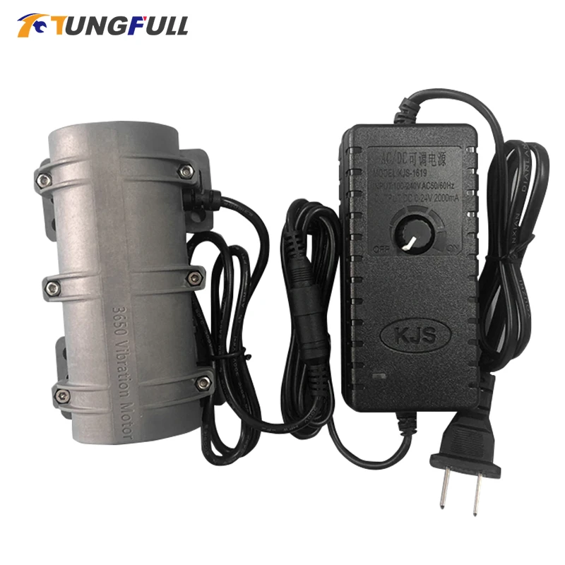 

12V/24V Small Vibrating Motor with Power Supply 3800rpm for Warning Systems Massage Bed Chair Speed Regulating Vibrator