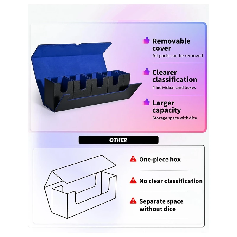 1 szt. Schowek na karty z tacą 5 w 1 pokrowiec na karty magnes schowek na karty PU górna skrzynka karty do gry z bocznym ładowaniem