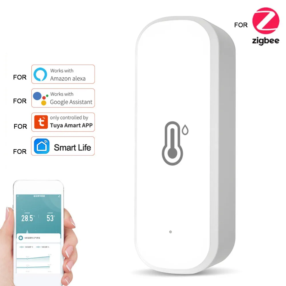 4PCS For Zigbee Temperature and Humidity Sensor Set for Indoor Monitoring Real Time Updates and App Control Features