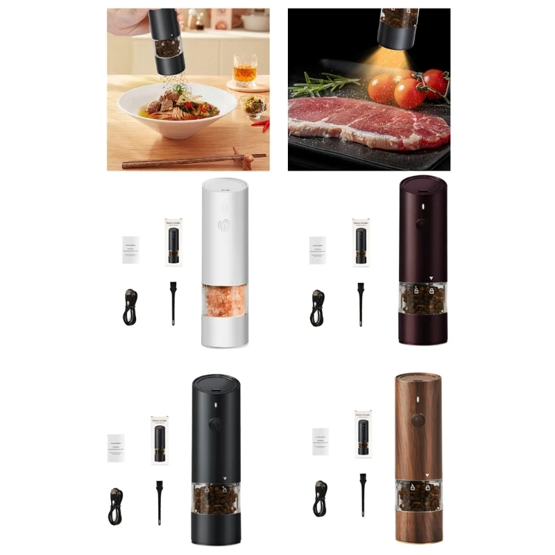 

Electric Rechargeable Peppers Grinder Adjustable Coarseness Spices Mill Sea Salt Grinding Mechanism Kitchen Gadget