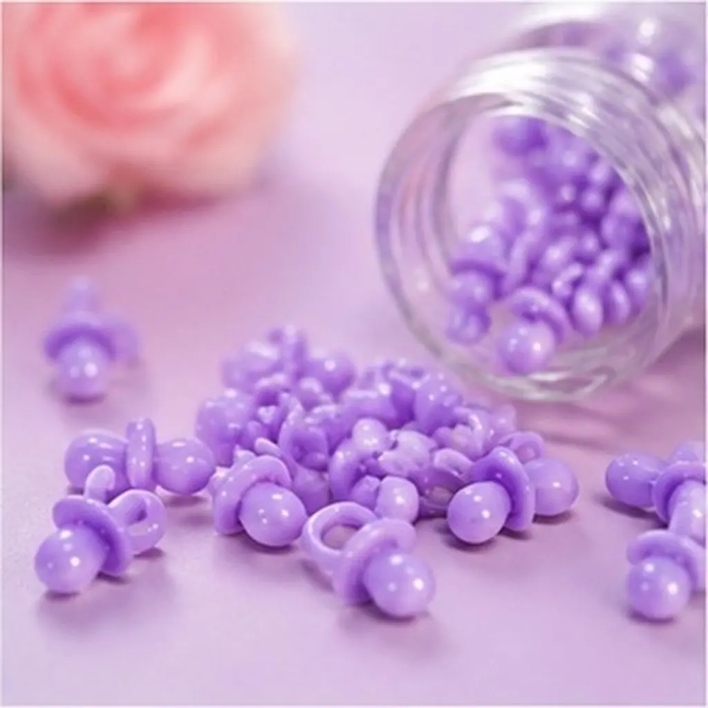60pcs Mini Resin Pacifier Charms for DIY Jewelry Making, Craft Supplies, Phone Case & Shower Decor