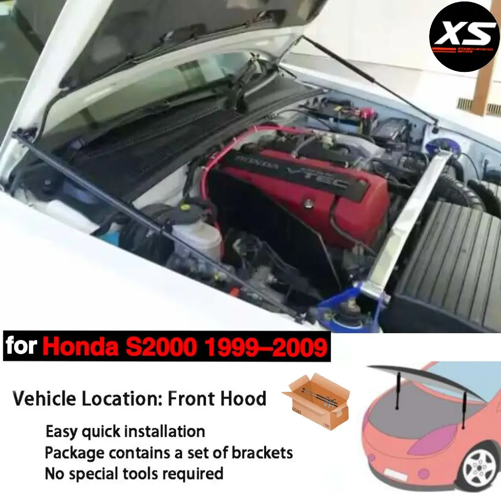 

Амортизаторы капота для Honda S2000 AP1 AP2 1999-2009, передний амортизатор капота, модифицирующие газовые стойки, подъемник, амортизатор, пружины