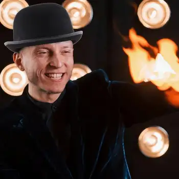 Jul Män Kvinnor Magiker Hattar Kepsar Gentleman Jazz Hatt Hög Hatt Svart Röd Fest Bowlerhatt Bombin Hatt Scen Teater Kostym 10 best sales Fedora hat man - №5