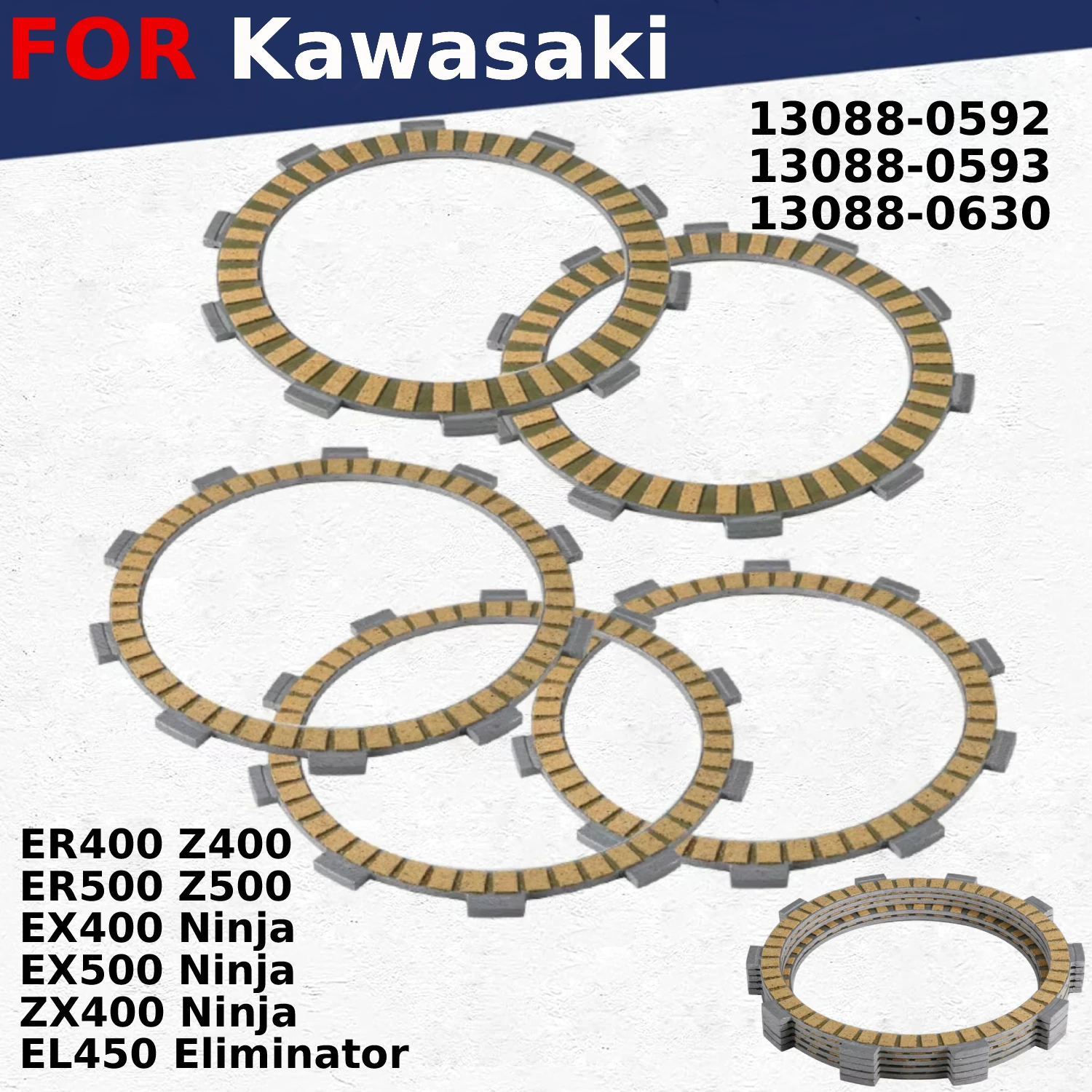 

Motorcycle Parts Clutch Piece Kit For Kawasaki ER400 Z400 ER500 Z500 EX400 Ninja 400 EX500 Ninja 500 ZX400 Ninja ZX-4R13088-0592