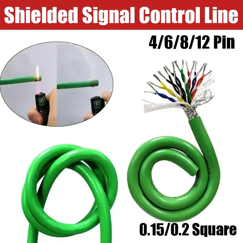 Servo Encoder Cable Shielded Twisted Pair 4/6/8/12 Pin 1-5 Meter Automation Equipment Signal Control Line 0.2 Square 0.15