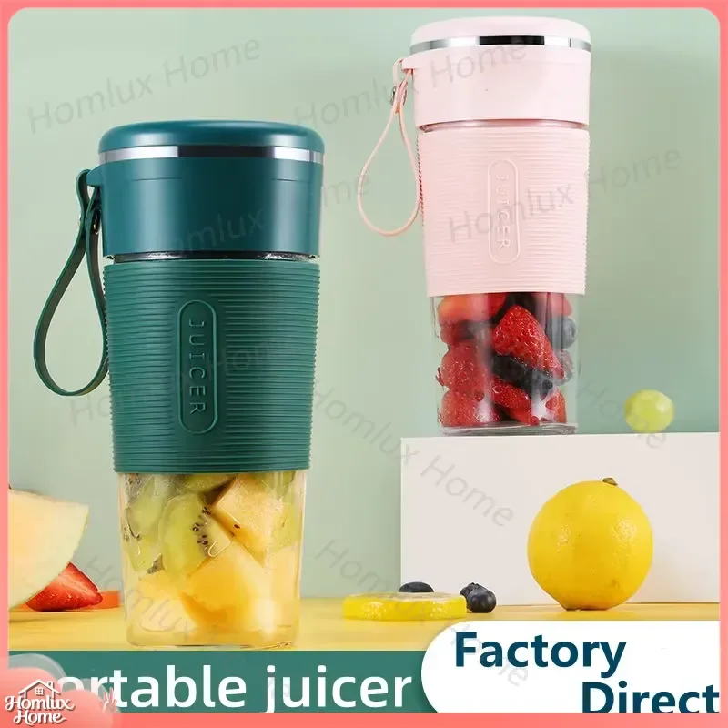 Portable Juicer Blender USB Rechargeable Mini Fruit Mixer Stainless Steel Blades Food Grade Plastic Household Kitchen