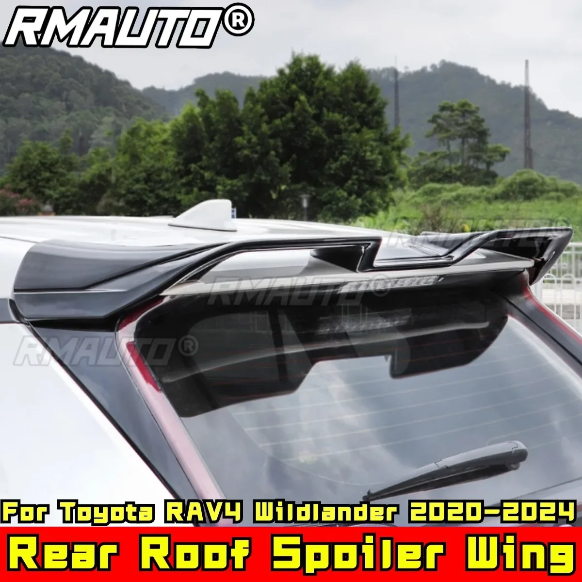For Toyota RAV4 Wildlander 2020-2024 Body Kit Rear Roof Spoiler Glossy Black White Sport Style Rear Roof Wing Car Accessories