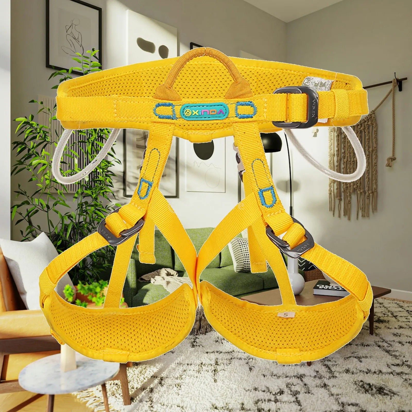 Kids Half Body Climbing Harness with Balanced Force Distribution Thicken Waist Pads for Comfortable Outdoor Rock Climbing Safety