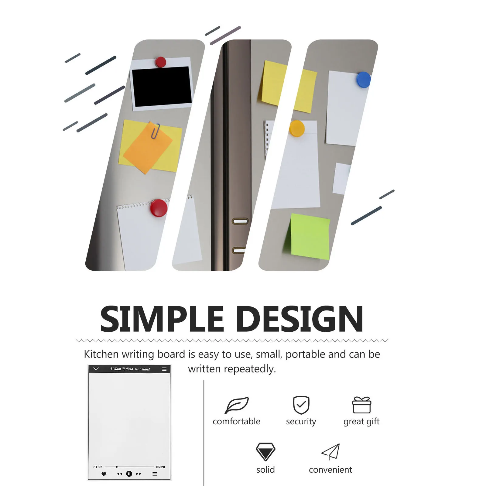 

White Board Magnets Magnetic Whiteboard Music Fridge Refrigerator Soft Shopping