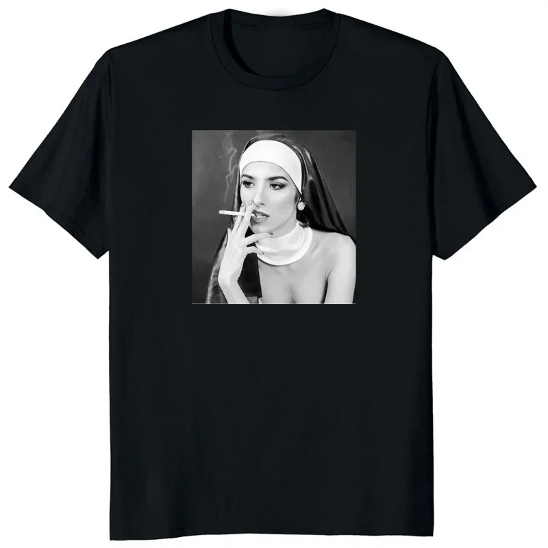 

Novelty Nun Print Unisex Hentai Lascivious-deep Platform Religious Anime Harajuku Shirt Otaku Man Alternative Clothing Fun Tops