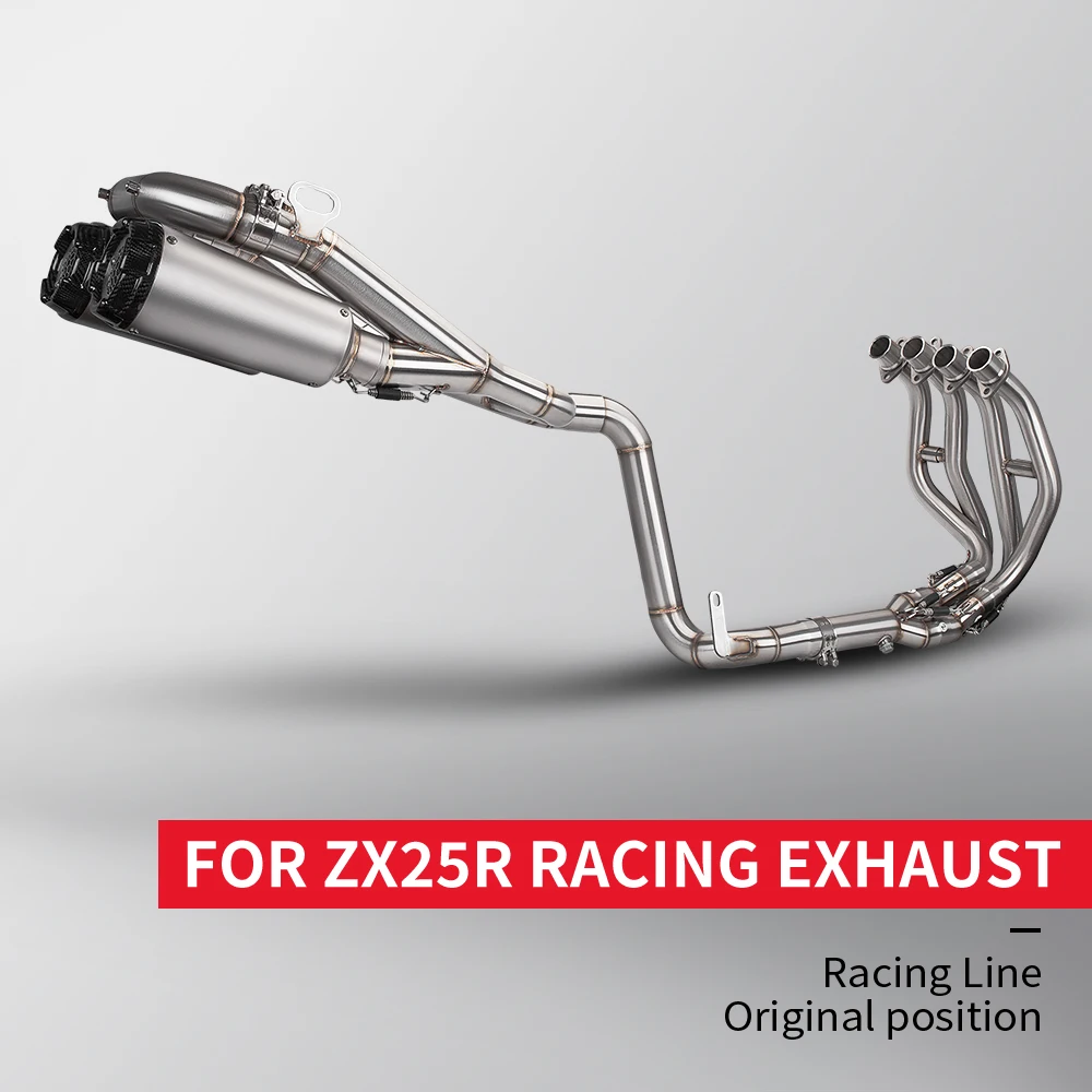 For ZX-25R ZX25R ZX25RR Stainless Steel High-performance Motorcycle Exhaust Pipe Dual Outlet Straight Through the Entire Section