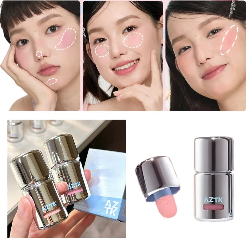 AZTK JC04 Rubor Líquido en Polvo, Acabado Mate Suave, Tinte Natural para Mejillas, Iluminador, Ligero, Fácil de Difuminar, Maquillaje Resistente al Agua