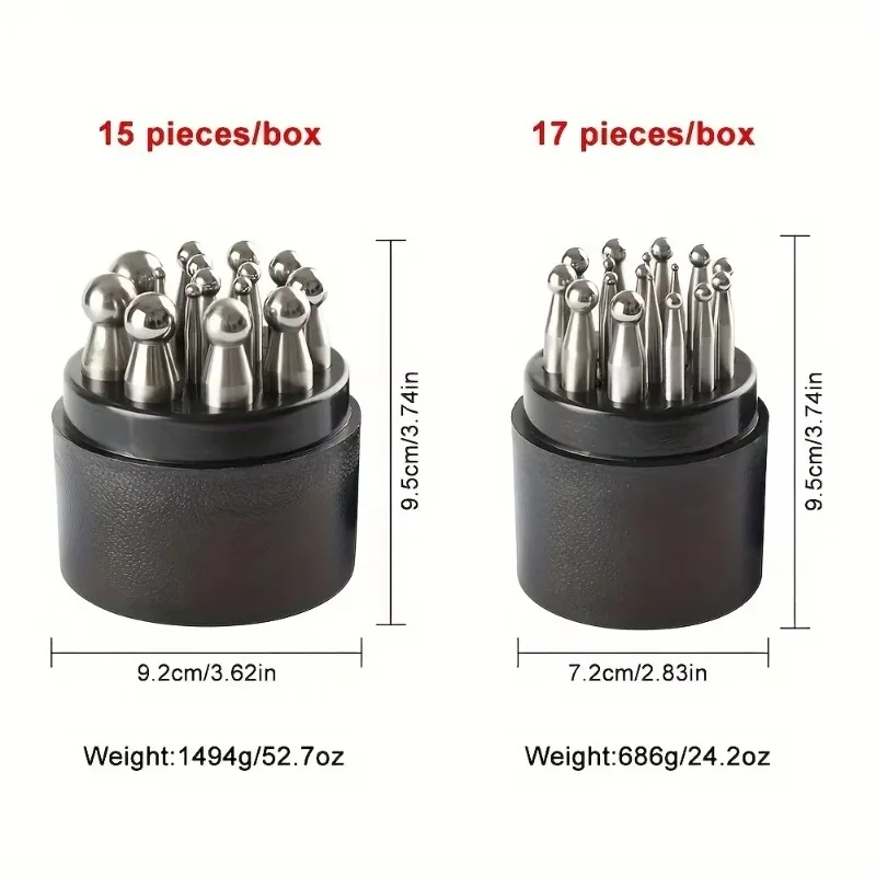 Jewelry Tool Kit Dapping Block Punches Swage Set Hole Punch with Storage Case for Ring Earring Metal Craft DIY Supplies