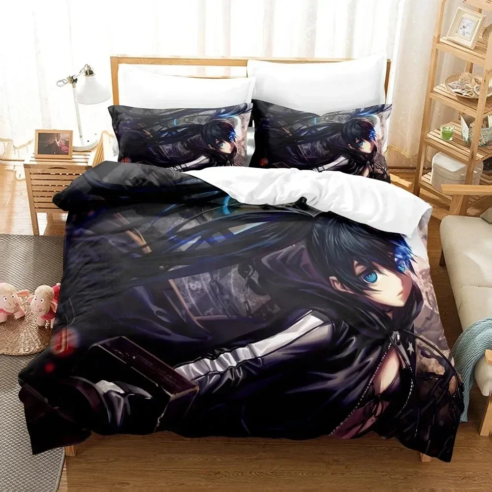 Black Rock Shooter Bedding Set,Duvet Cover Comforter Bed Set Quilt Cover Pillowcase,King Queen Twin Size Boys Girls Adultse