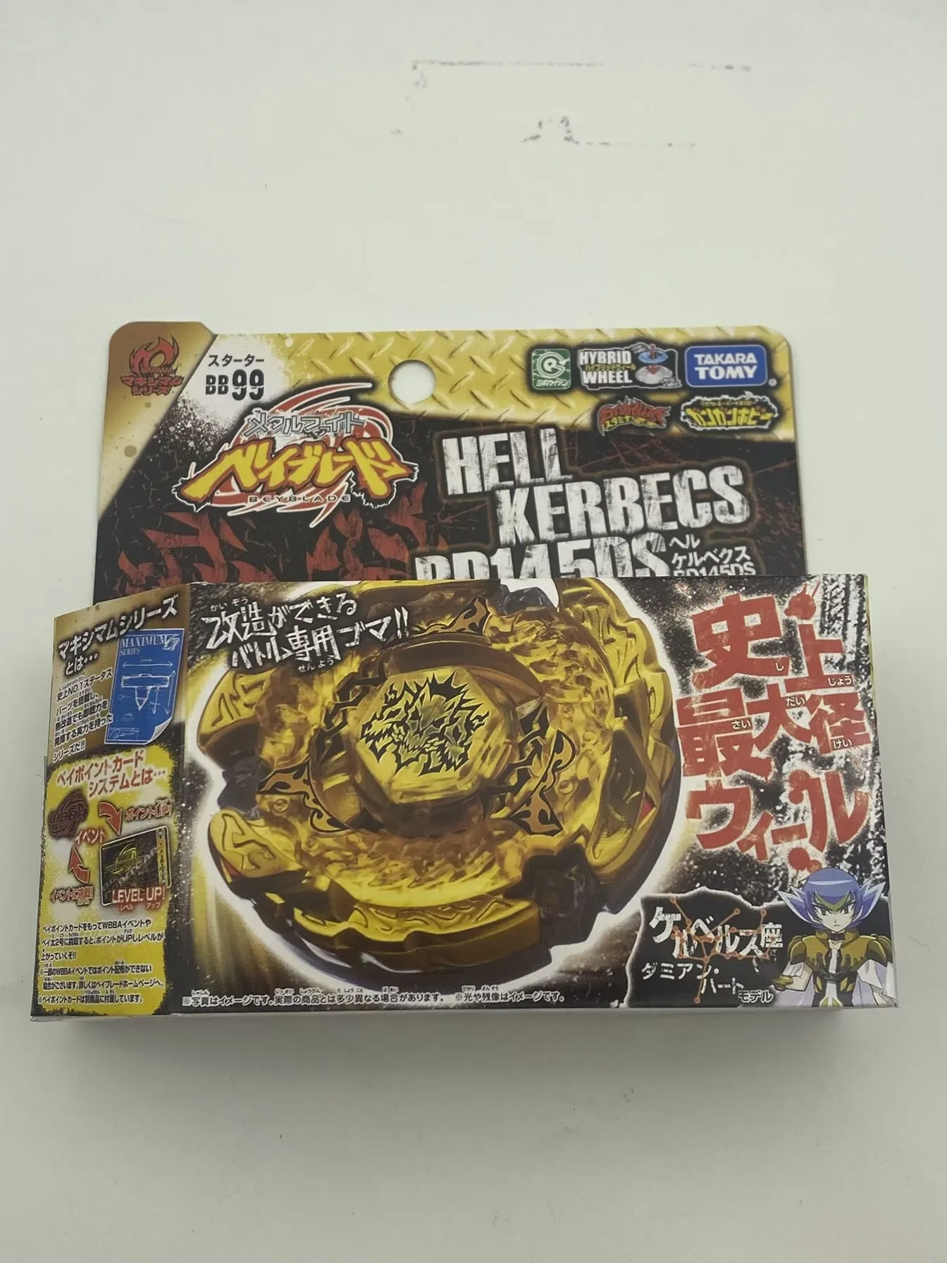 Auténtico TAKARA TOMY BB99 Hell Kerbecs BD145DS Metal Duel Battle Top, el ataque de patrulla más grande en la historia de Hell's Magic Dog