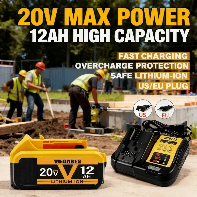 

10.0AH/12.0AH, 20V maximum lithium-ion battery, suitable for DEWALT battery DCB609, DCB184, DCB200 DCB204, DCB205, DCB206