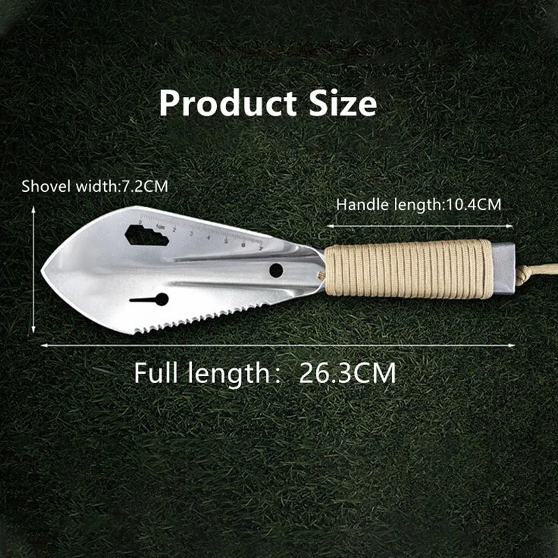Pala da giardino in acciaio inossidabile vanga Multi Tool Weeder con dente di sega chiave esagonale righello scavare cazzuola coltello lancia giardino Bonsai