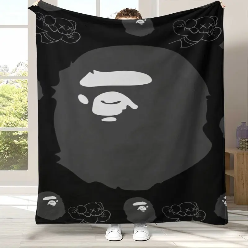 Modern B-Bape Style Camo Graffiti Soft Flannel Throw Blanket,Cozy Blanket for Bed,Sofa,Living Room,Picnic,Camping,Home Decor