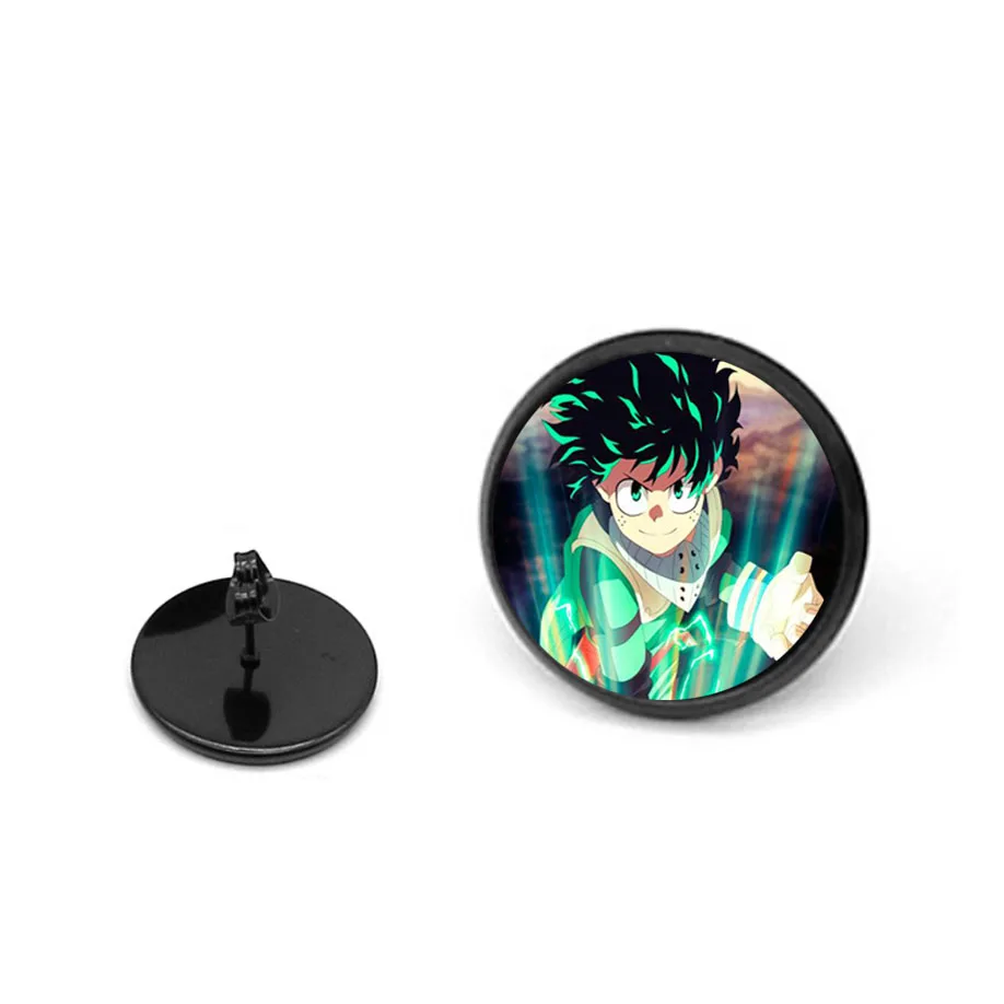 2 PCS Girls Cool Earring Anime My Hero Academia Ear Round Wo  Black Ear Studs Round Shaped Beautiful Clasp Stud Earring