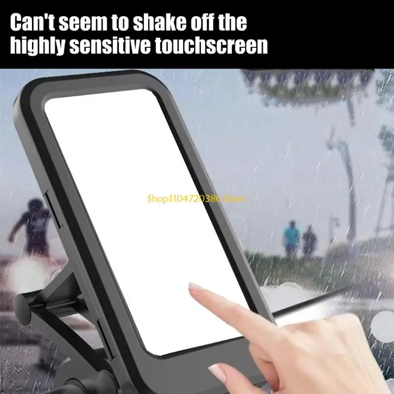 K0EA Shockproof ABS Motorcycle Phone Holder Adjustable Height 360 Rotation Secure Lock