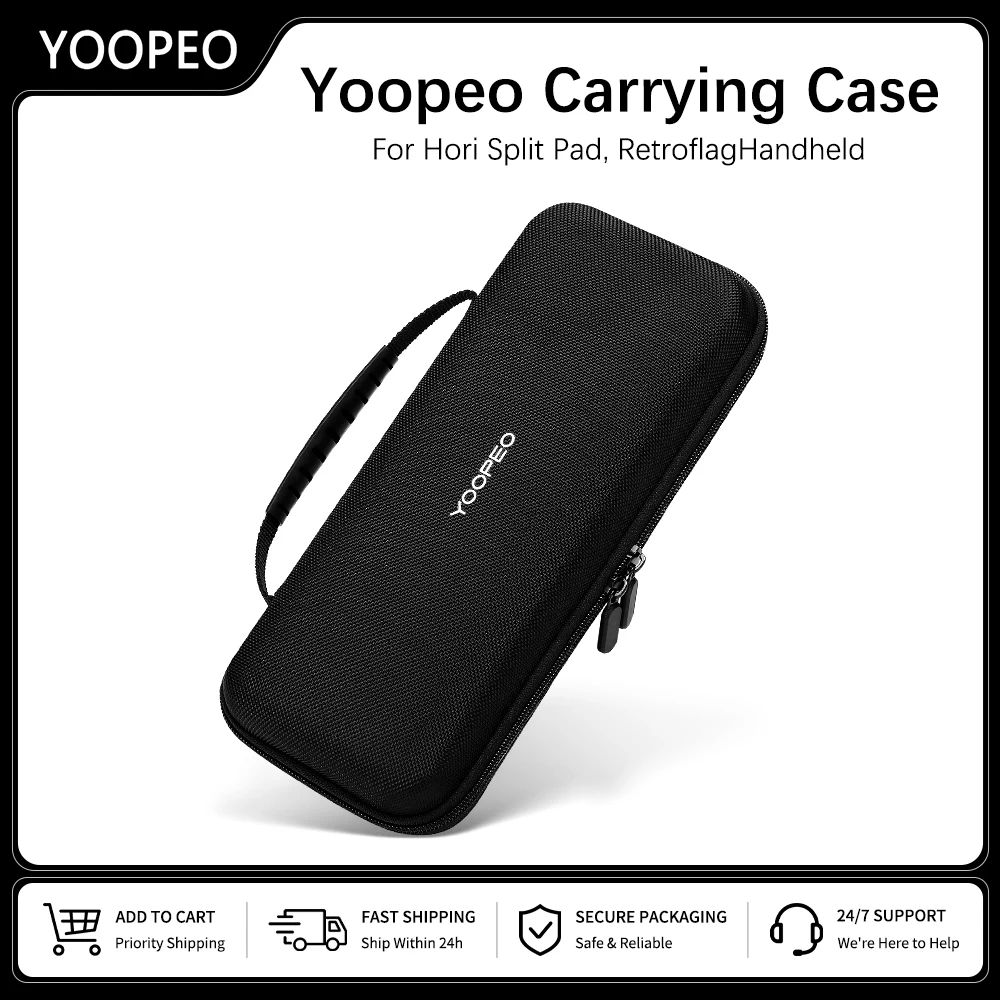 YOOPEO Portable Carrying Case with 10 Game Card Slots Storage Bag for Hori Split Pad Controller Retroflag Handheld Gamepad Bag