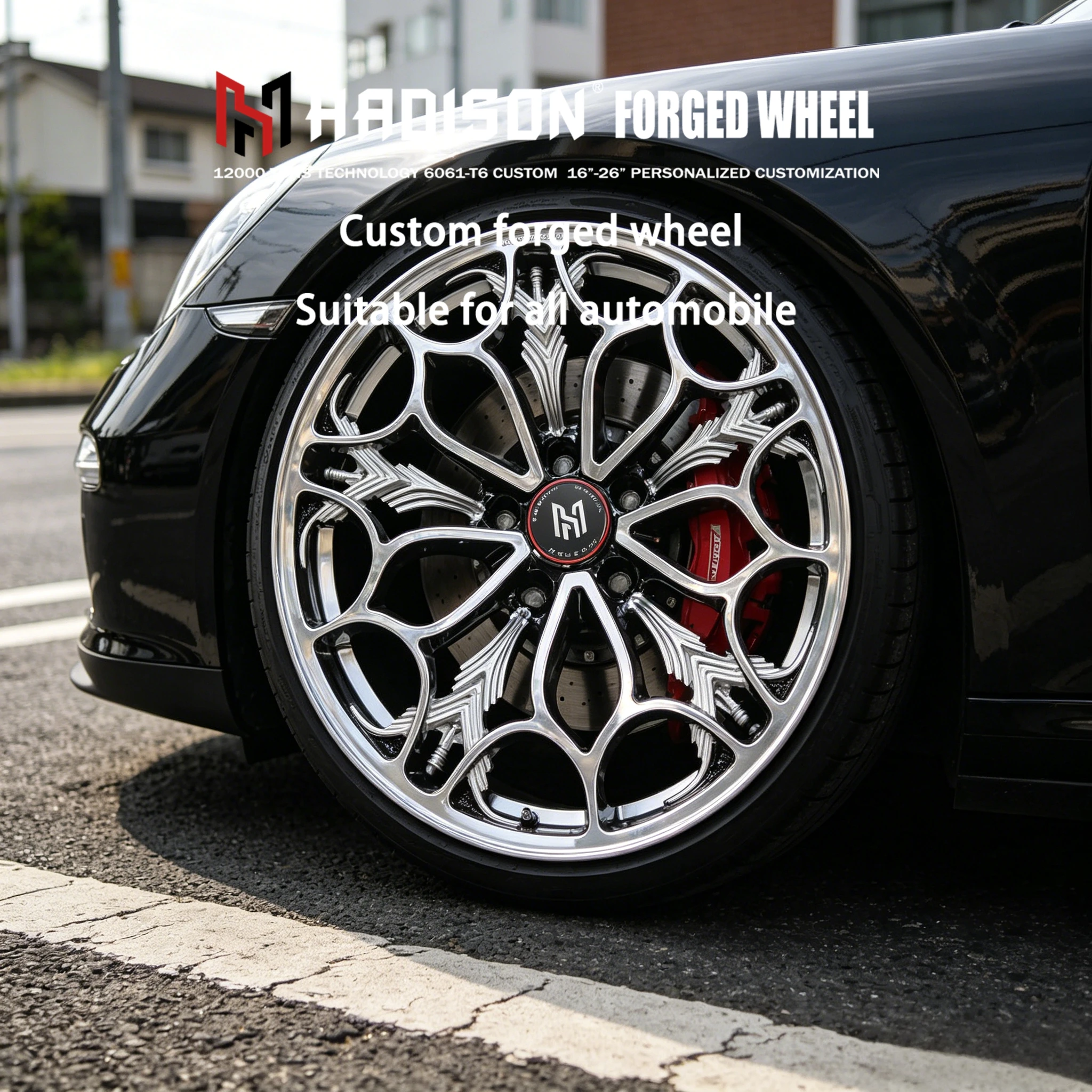 Custom Monoblock Forged Wheels 6061-T6 CNC Machined Two Tone Petal Alloy Rims Custom PCD Offset With Engraving