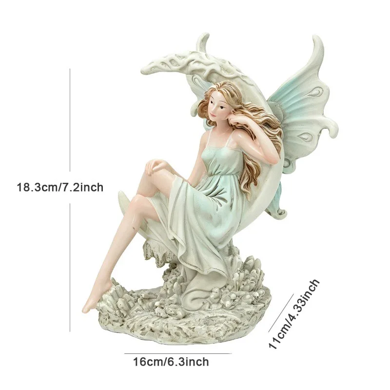 Nordic Resin Angel Girl Sculpture Ornaments Outdoor Courtyard Balcony Fairy Miniature Statue Crafts Garden Decoration Statue view 6
