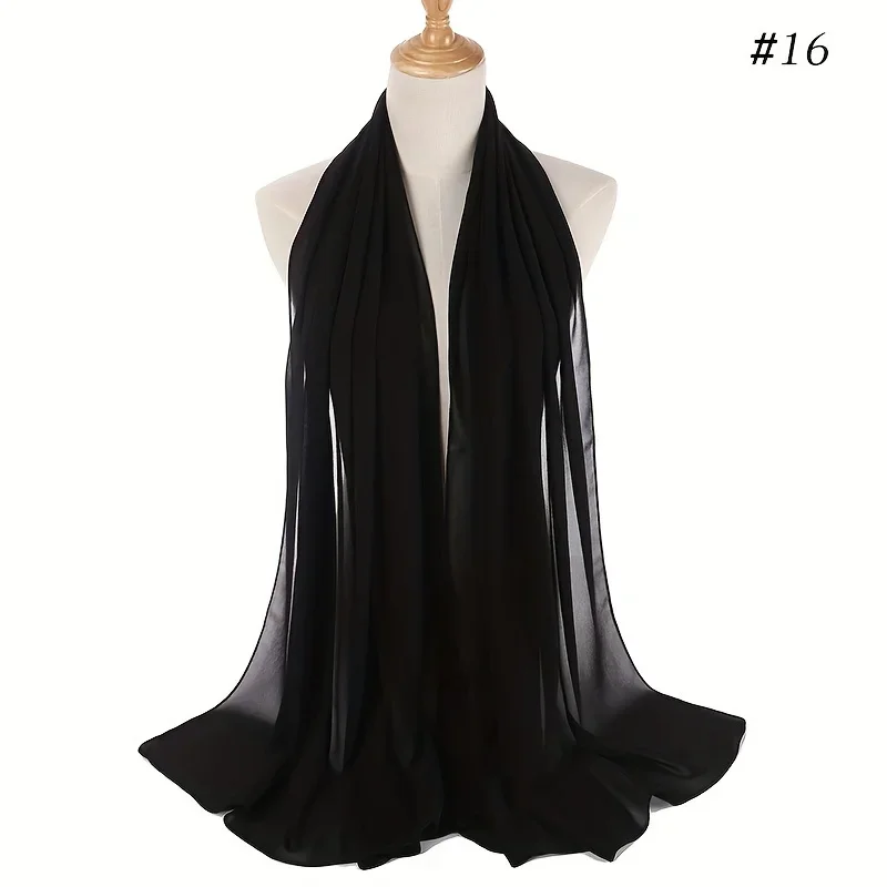 

1pcs Women's Color Hijab Scarf Casual For Ramadan Women's Solid Chiffon Head Scarf - Perfect for Stylish Hair Accessories