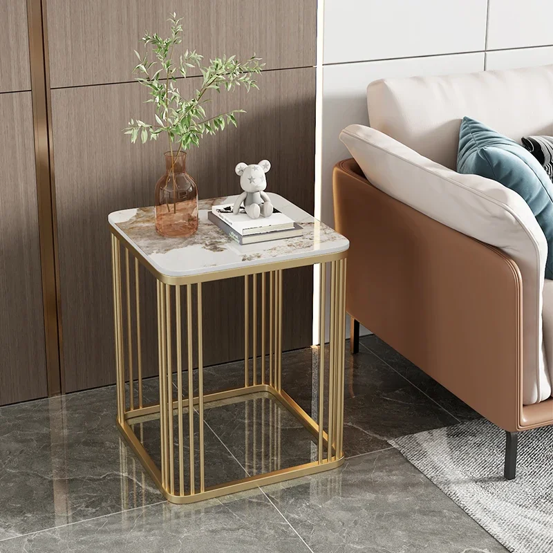 Square Coffee Table Gold Luxury Console Tray Mini Side Sofa Corner Bedsides Coffee Table Living Room Mesa Plegable Room Decor