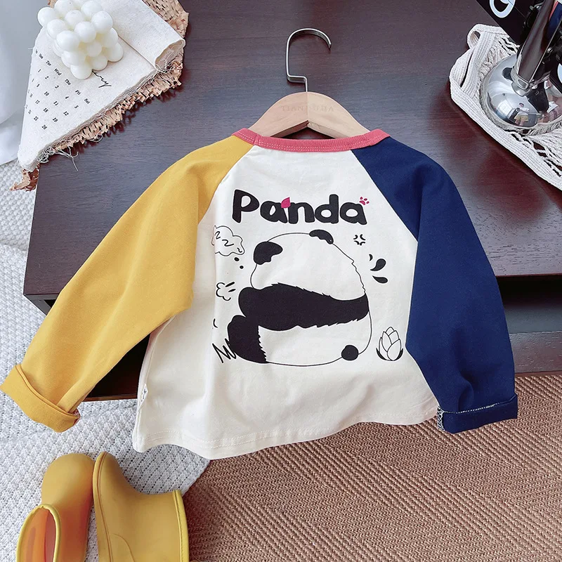 Long Sleeve Boys T-shirts Cute Panda Toddler Baby Tops Girls Children's Clothes
