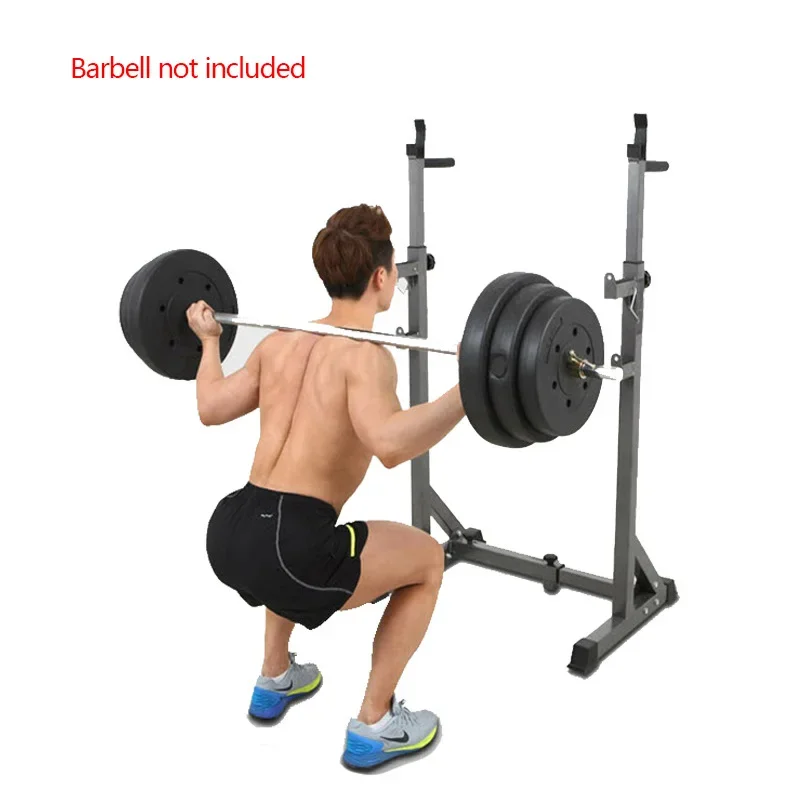 Adjustable Squat Rack 300KG Fitness Muscle Training Barbell Stand Workout Trainer Home Gym Fitness Equipment Weight Lifting XJ