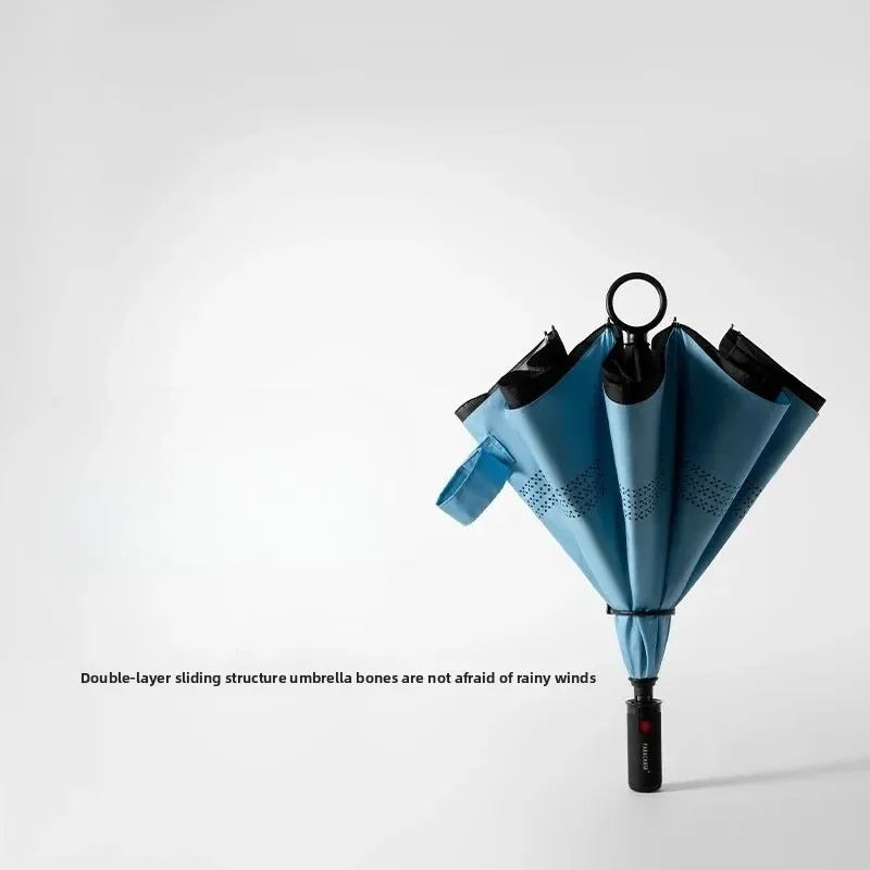 One Click Automatic Reverse Umbrella Long Handle Enlarged Straight Handle Windproof Car Travel Commute Outdoor Daily Use 역방향 우산