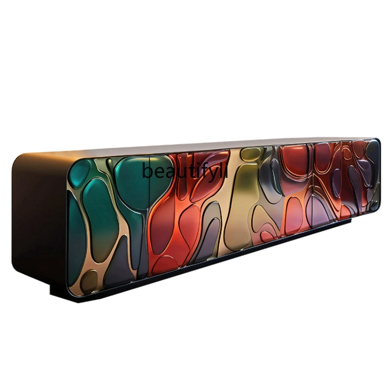 Artistic Dopamine Painted TV Cabinet Italian Modern Furniture