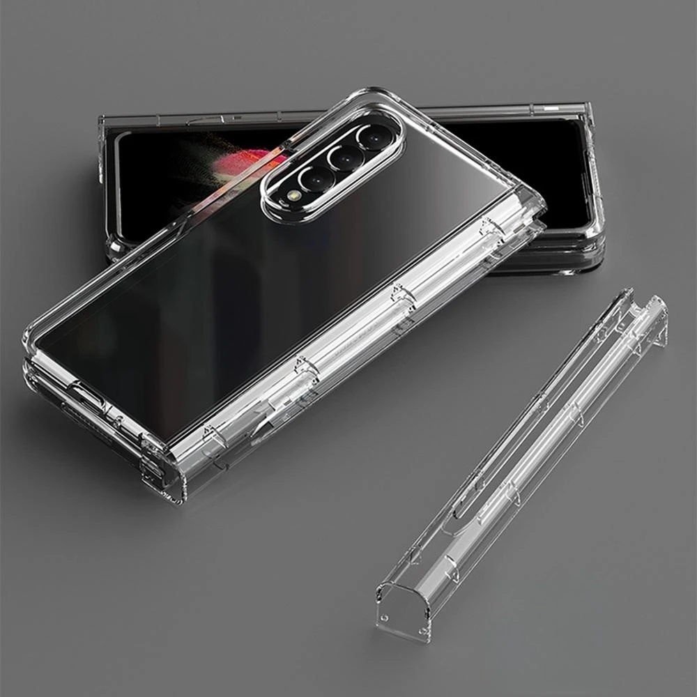 Transparent Case For Samsung Galaxy Z Fold 5 4 Phone Clear Back Cover With S Pen Fold Edition For Samsung Z Fold3 Fold6 Funda