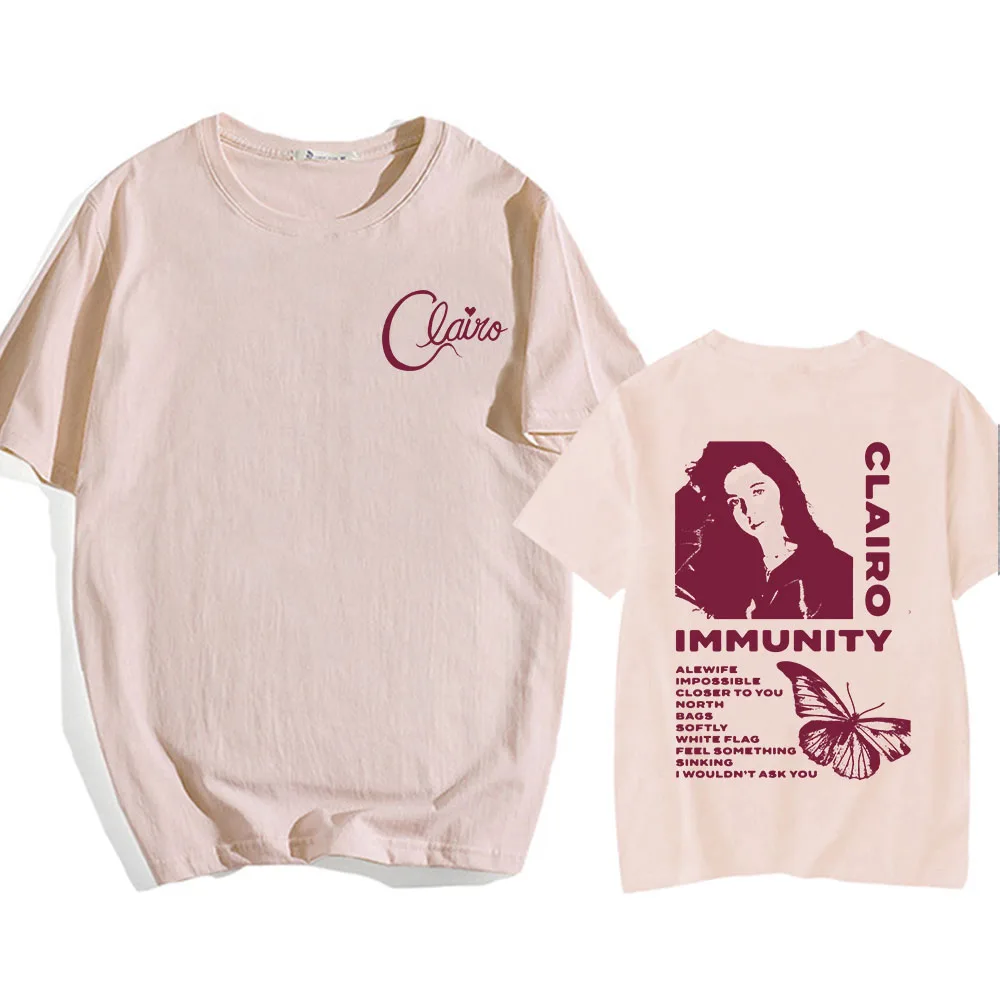 Immunity Album Printing Tshirts Clairo Graphic Tee-shirt for Fans Cotton High Quality Soft Tees Streetwear Short Sleeve Unisex