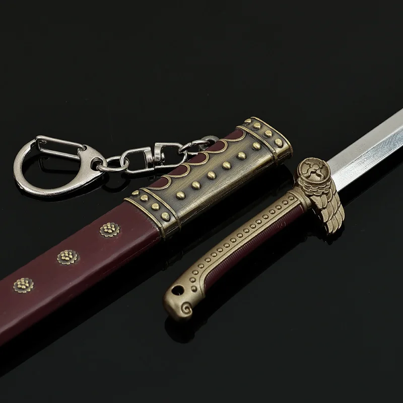 Juego de dragones gemelos Great Tang de 22cm, escape periférico en el suelo, espada antigua, armas, modelo, accesorios de Cosplay, artesanías de Metal, regalos para niños, Juguetes